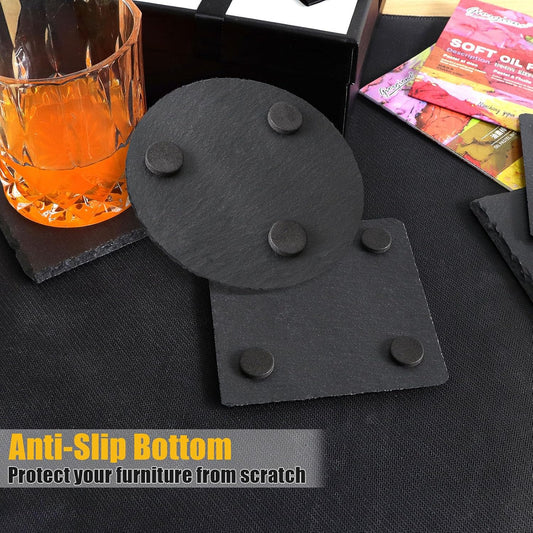 666 Mark of the beast Slate Coaster Anti Slip Legs Laser Engraved