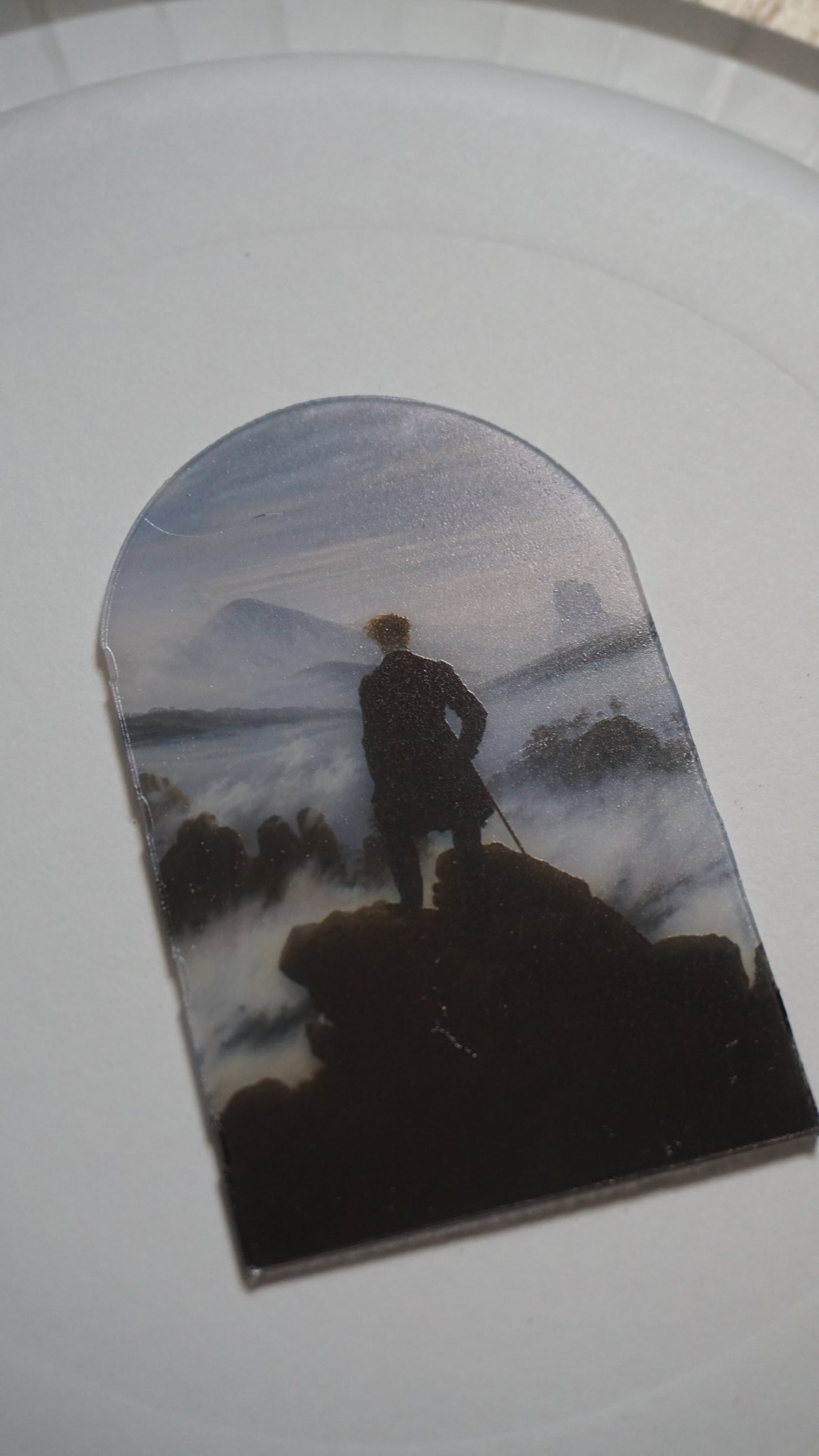 Wanderer Above the Sea of Fog Stained Glass Acrylic Art | Caspar David Friedrich Wall Decor | Romanticism Window Panel | Classical Art Gift
