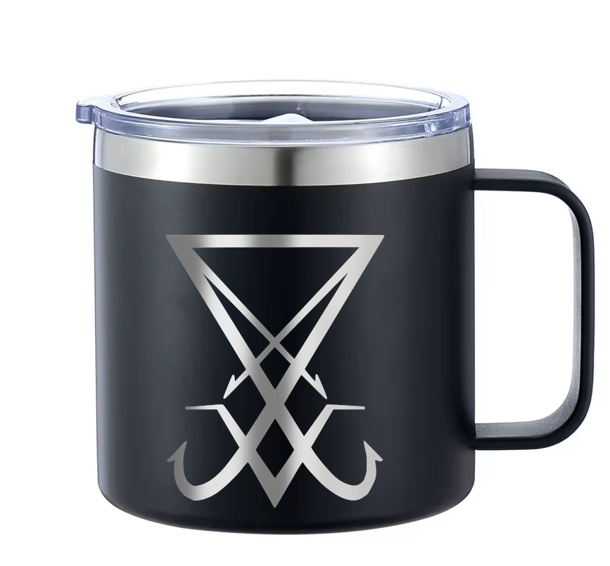 Lucifer Stainless Mug, 12oz Double Wall Vacuum Insulated, Stainless Steel