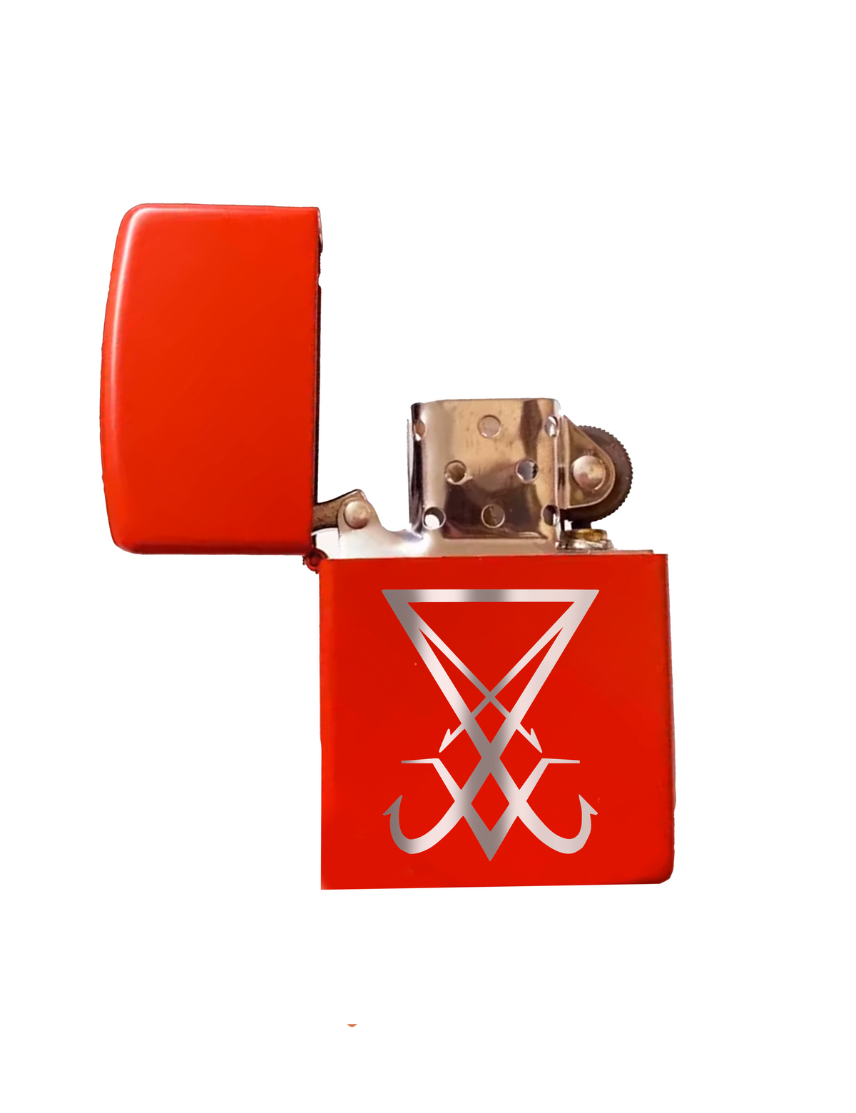 Refillable Lighter, Lucifer Sign, Stainless Steel, Kerosene
