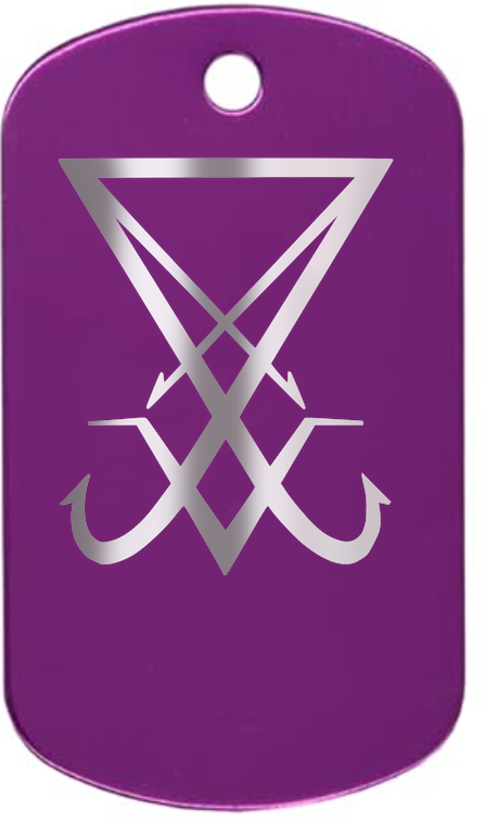 Lucifer Sign Dog Tag, Aluminum, 1.96 Inch, Polished
