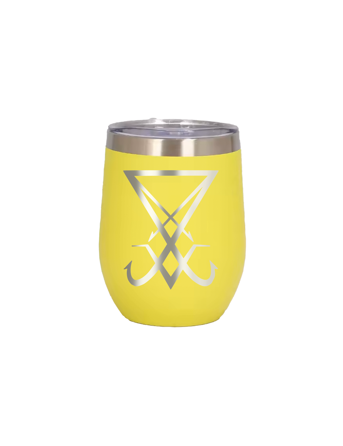 Lucifer Sign Wine Mug, 12oz Insulated Stainless Steel, Spill-Resistant