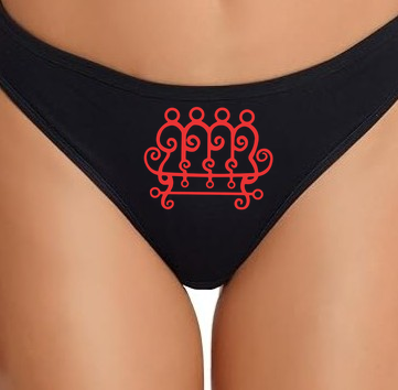Black Cotton Thong, Goetia Sigils Soft Seamless Design
