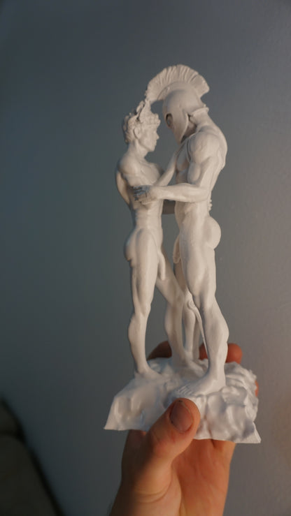 White Achilles and Patroclus Statue Classical Male Sculpture Figurative Art Dramatic Greek Inspired Decor (Copy)