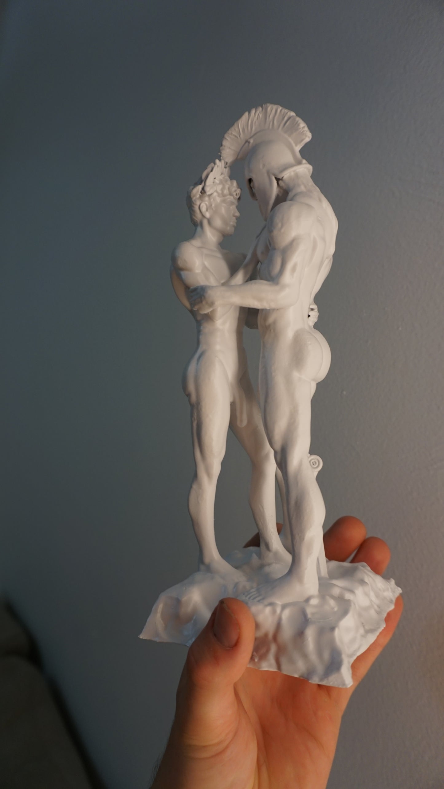 White Achilles and Patroclus Statue Classical Male Sculpture Figurative Art Dramatic Greek Inspired Decor (Copy)