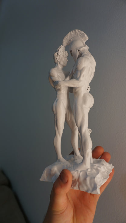 White Achilles and Patroclus Statue Classical Male Sculpture Figurative Art Dramatic Greek Inspired Decor (Copy)