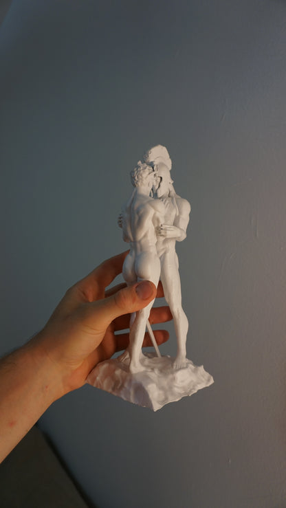 White Achilles and Patroclus Statue Classical Male Sculpture Figurative Art Dramatic Greek Inspired Decor (Copy)