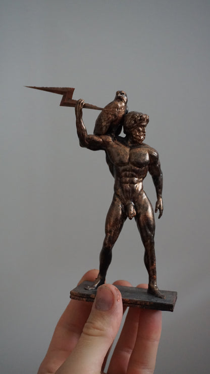 Zeus Statue with Lightning Bolt & Eagle | Greek God Sculpture | King of Olympus Figurine | Greek Mythology Decor | Multiple Sizes & Colors
