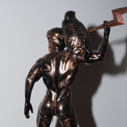 Zeus Statue with Lightning Bolt & Eagle | Greek God Sculpture | King of Olympus Figurine | Greek Mythology Decor | Multiple Sizes & Colors