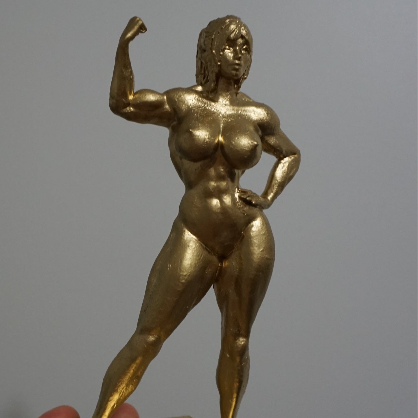 Golden Grace Female Statue | Muscular Woman Sculpture | Nude Female Figure | Athletic Woman Art | Gold Body Sculpture | 4 to 40 Inch Sizes