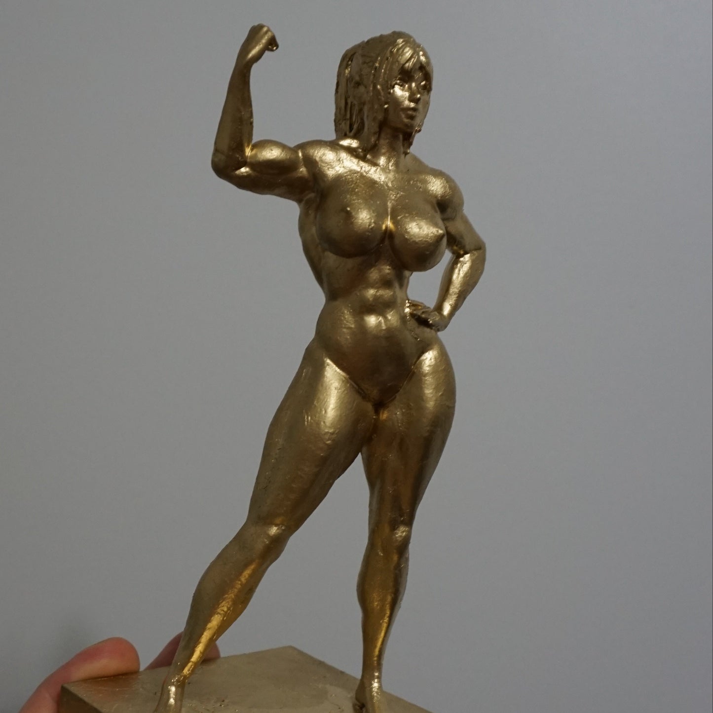 Golden Grace Female Statue | Muscular Woman Sculpture | Nude Female Figure | Athletic Woman Art | Gold Body Sculpture | 4 to 40 Inch Sizes