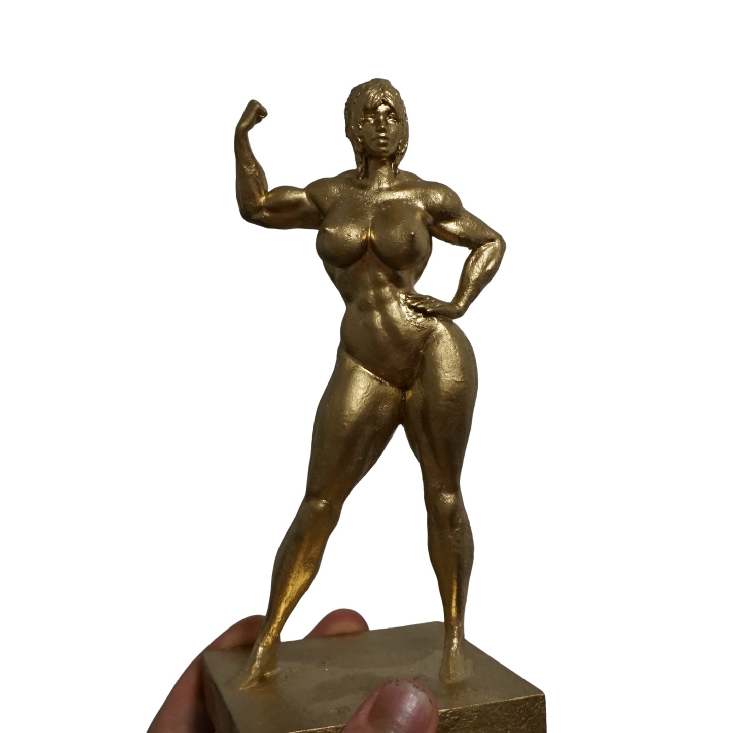 Golden Grace Female Statue | Muscular Woman Sculpture | Nude Female Figure | Athletic Woman Art | Gold Body Sculpture | 4 to 40 Inch Sizes