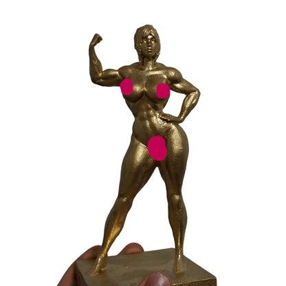 Golden Grace Female Statue | Muscular Woman Sculpture | Nude Female Figure | Athletic Woman Art | Gold Body Sculpture | 4 to 40 Inch Sizes