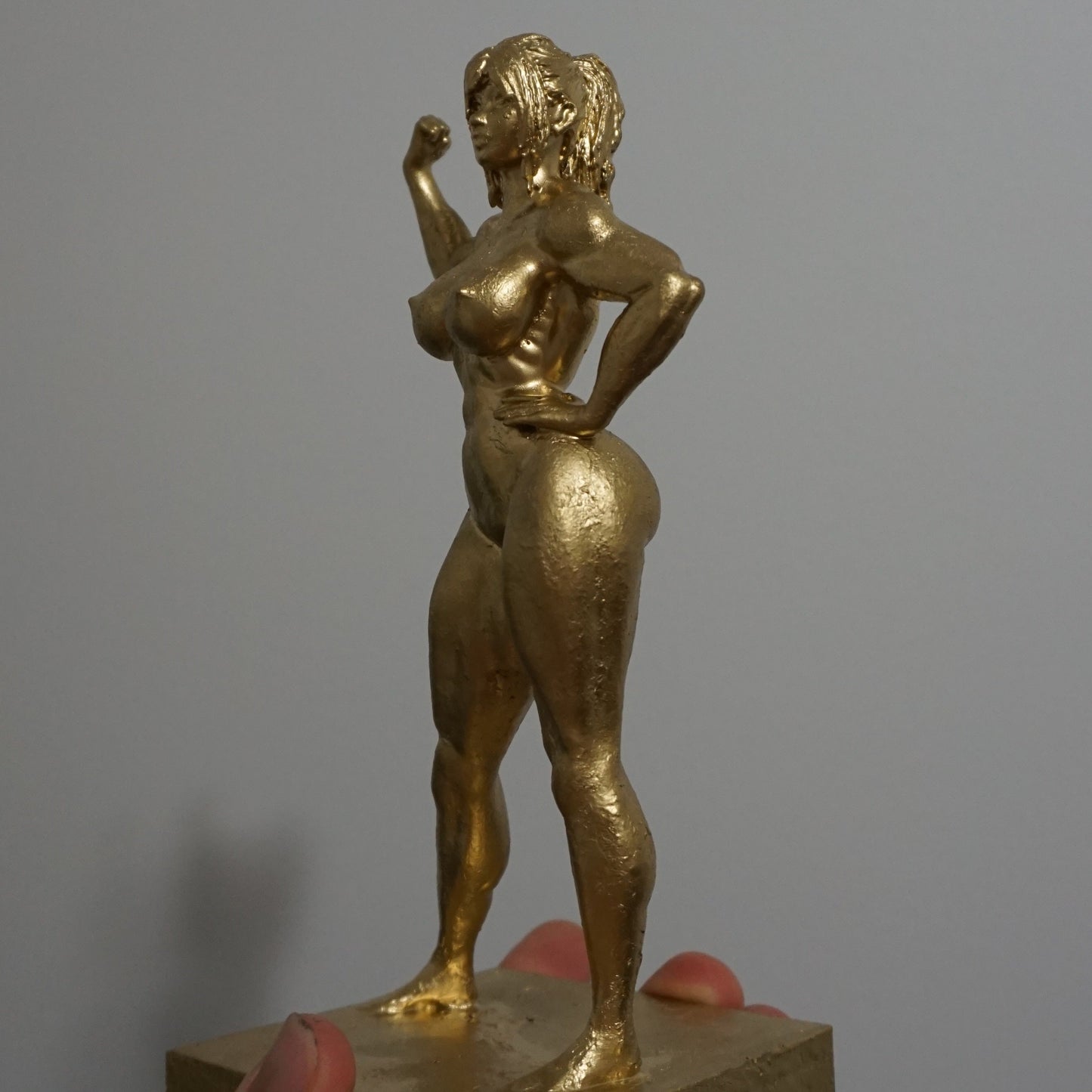 Golden Grace Female Statue | Muscular Woman Sculpture | Nude Female Figure | Athletic Woman Art | Gold Body Sculpture | 4 to 40 Inch Sizes