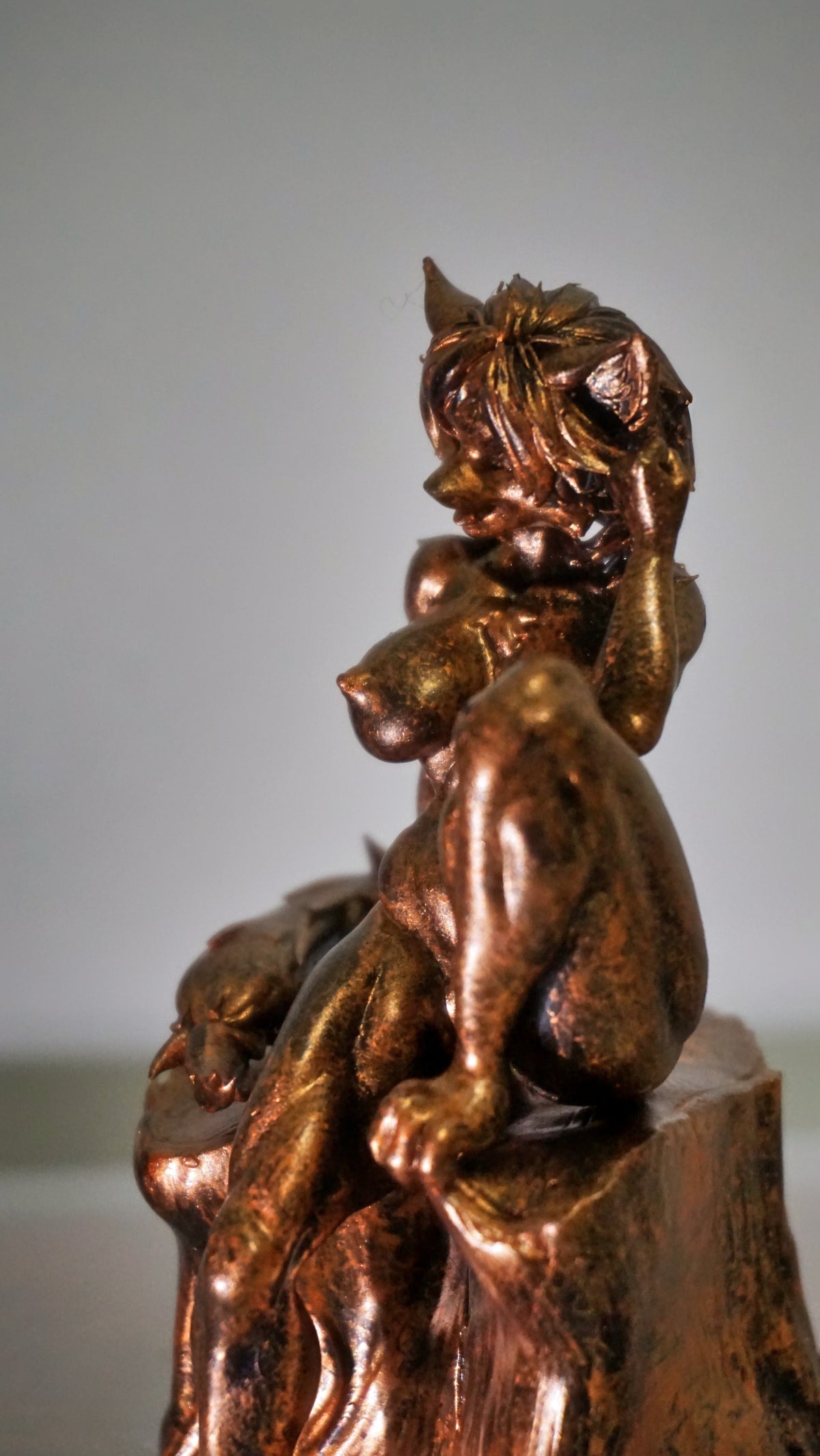 Nude Furry Girl Statue | Female Cat Sculpture | Fantasy Feline Woman Figurine | Anthro Female Art | Furry Decor | Multiple Colors & Sizes