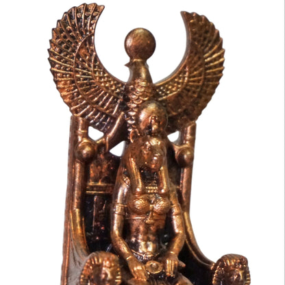 Bastet on throne - Ancient Egyptian Goddess of Cats, Fertility & Joy Sculpture