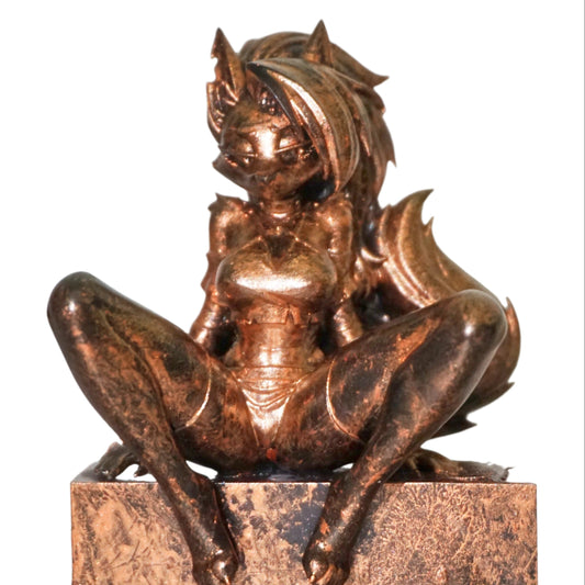 Luna Wolf Girl Statue | Female Werewolf Sculpture | Fantasy Wolf Woman Figurine | Furry Girl Decor | Anthro Female Art | Multiple Sizes