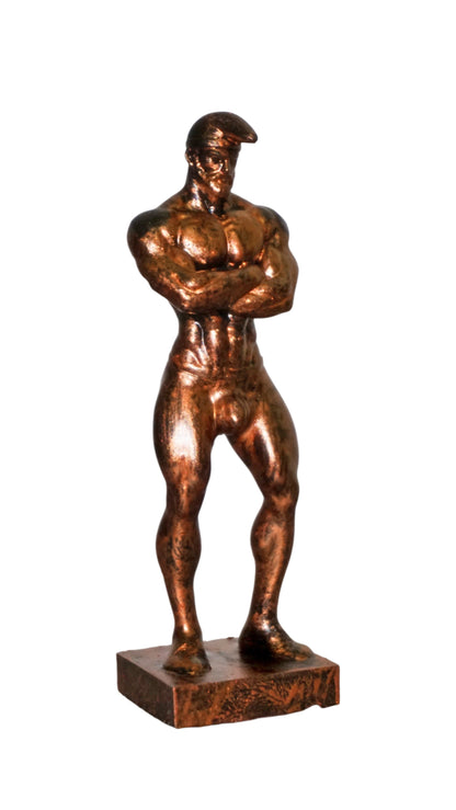 Papa Smurf Inspired Muscle Man Statue | Tom of Finland Style Male Sculpture | Muscular Bearded Man Figurine | Gay Art Decor | Male Figure