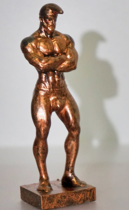 Papa Smurf Inspired Muscle Man Statue | Tom of Finland Style Male Sculpture | Muscular Bearded Man Figurine | Gay Art Decor | Male Figure