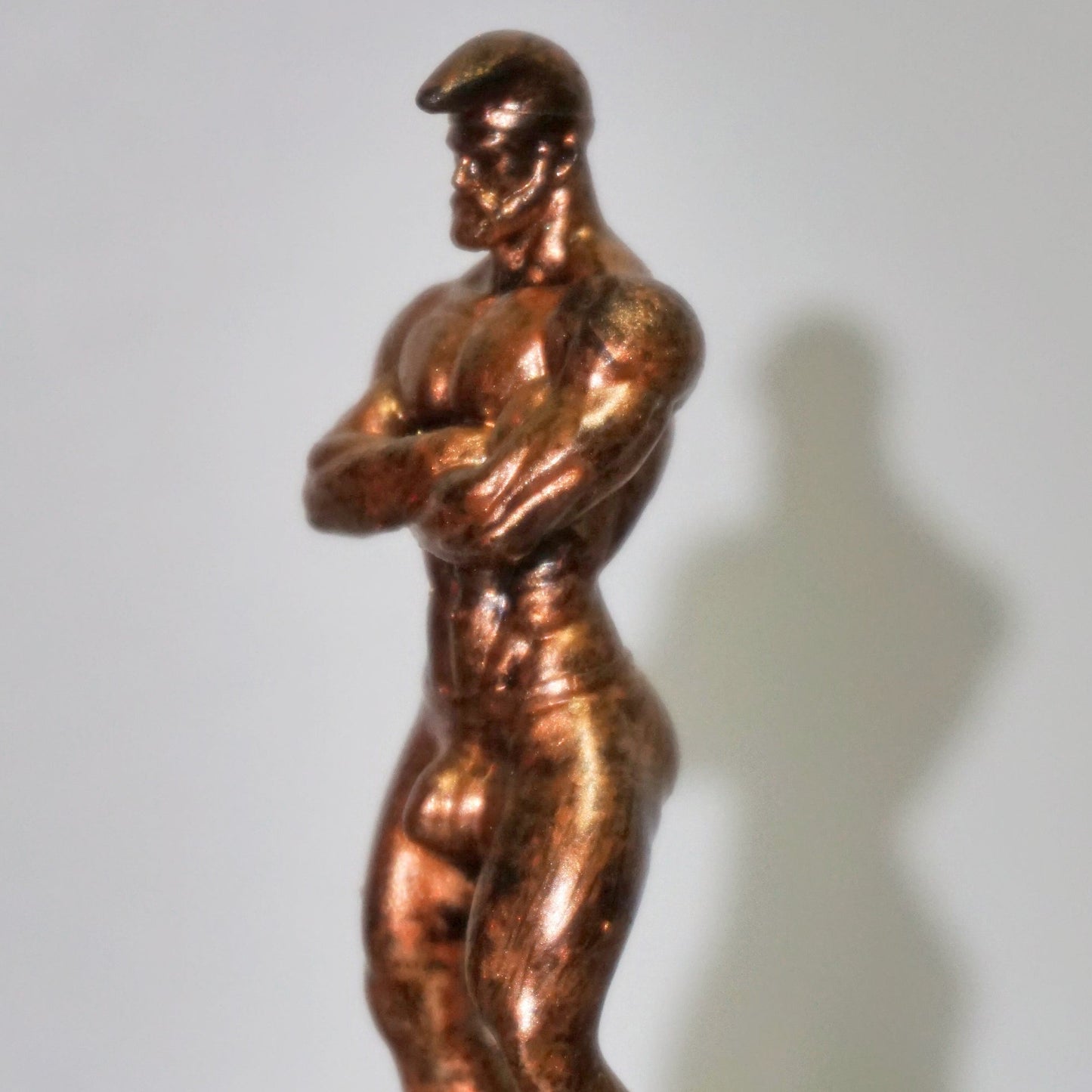 Papa Smurf Inspired Muscle Man Statue | Tom of Finland Style Male Sculpture | Muscular Bearded Man Figurine | Gay Art Decor | Male Figure