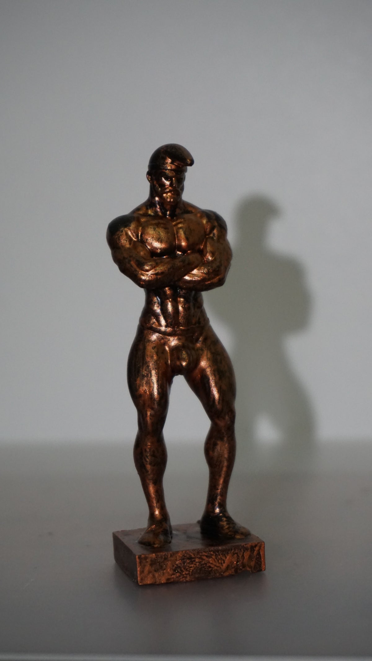 Papa Smurf Inspired Muscle Man Statue | Tom of Finland Style Male Sculpture | Muscular Bearded Man Figurine | Gay Art Decor | Male Figure