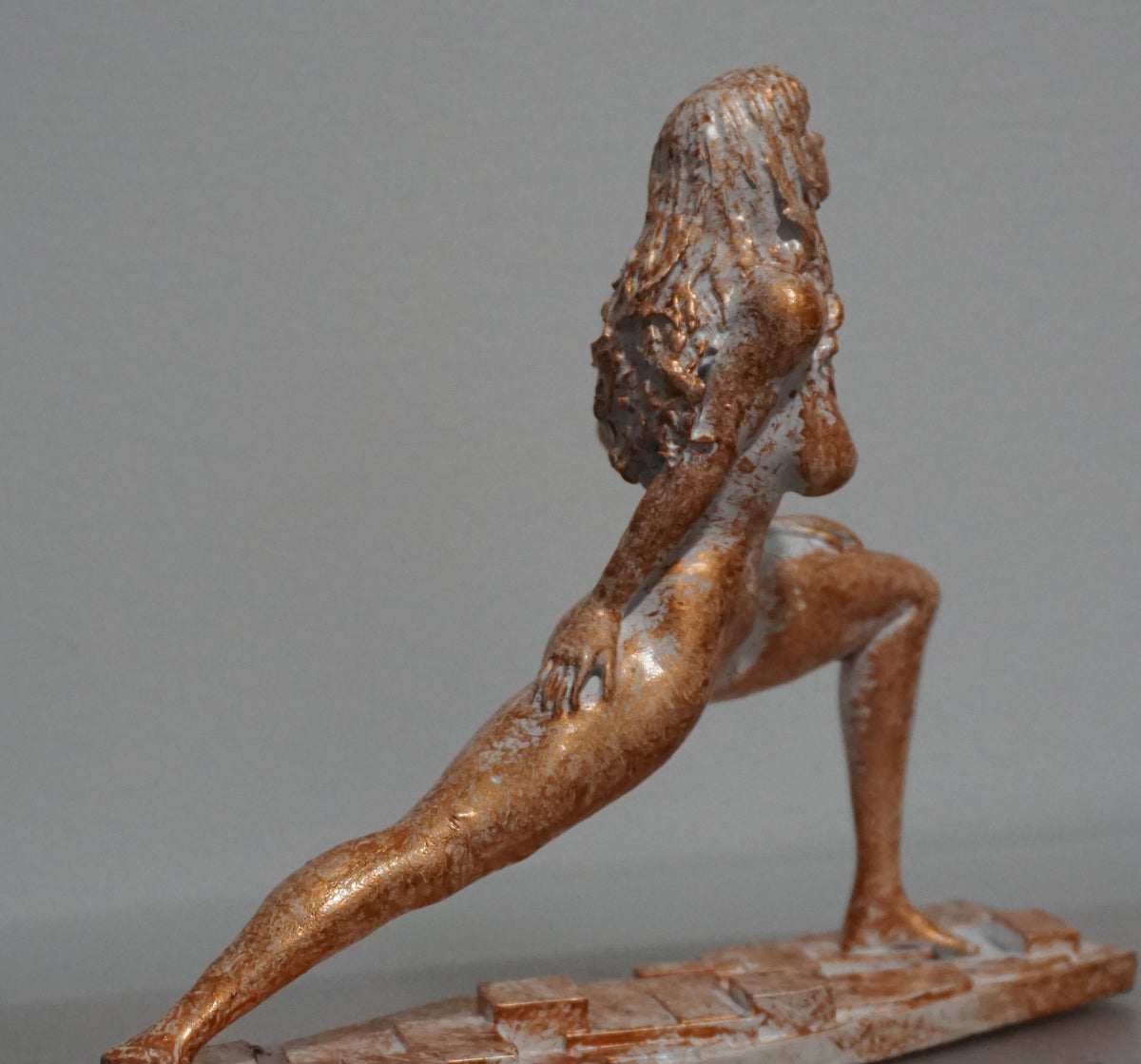 Yoga Woman Statue | White & Bronze Female Yoga Sculpture | Meditation Figurine | Feminine Wellness Decor | Yoga Studio Art | Zen Home Decor