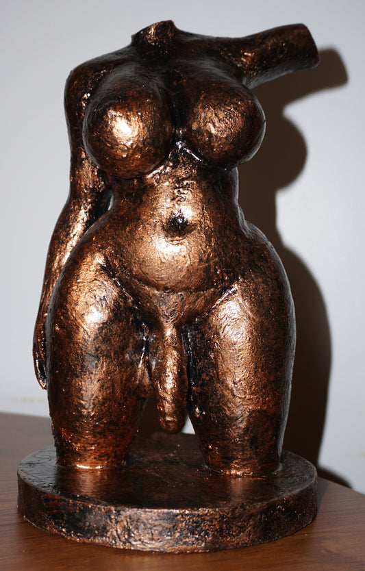 Transgender Woman Statue | Feminine Trans Pride Body Sculpture | Antique Bronze Figure | Trans Art Decor | LGBTQ Sculpture