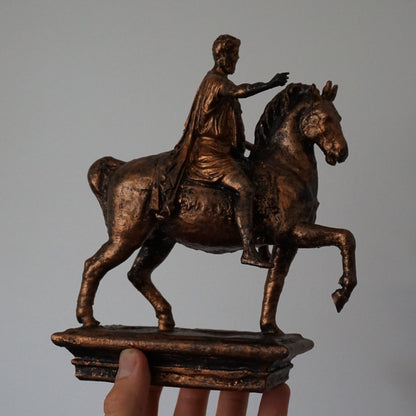 Marcus Aurelius Equestrian Statue | Antique Bronze Roman Emperor Sculpture | Ancient Rome Horseback Figurine | Classical Historical Decor