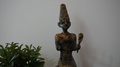 El God Statue Replica | Ancient Canaanite Deity Sculpture | Ugaritic Supreme God Figurine | Antique Bronze Near Eastern Mythology Decor