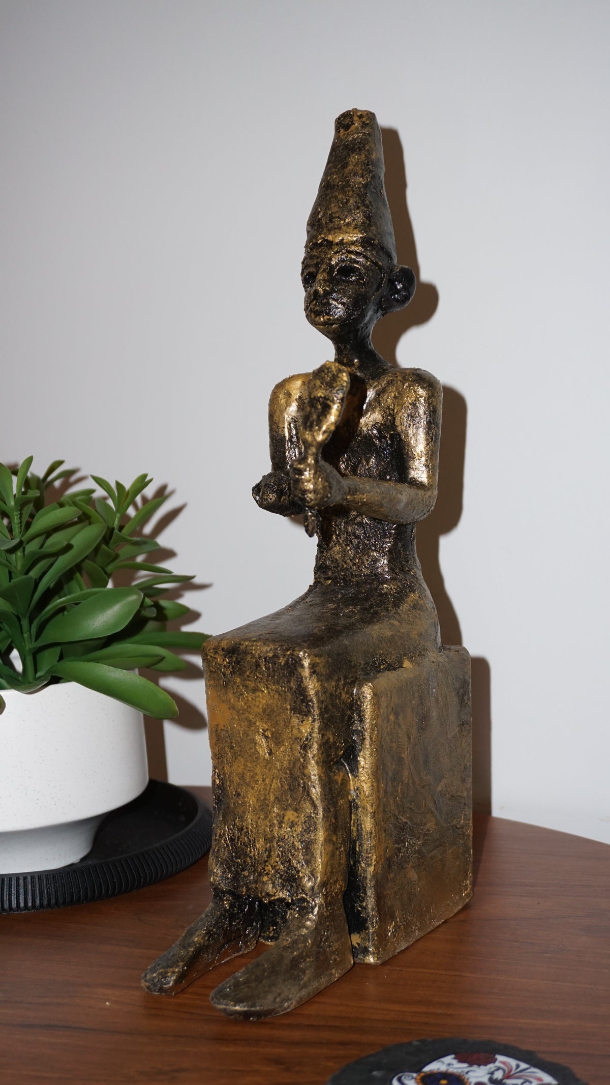 El God Statue Replica | Ancient Canaanite Deity Sculpture | Ugaritic Supreme God Figurine | Antique Bronze Near Eastern Mythology Decor