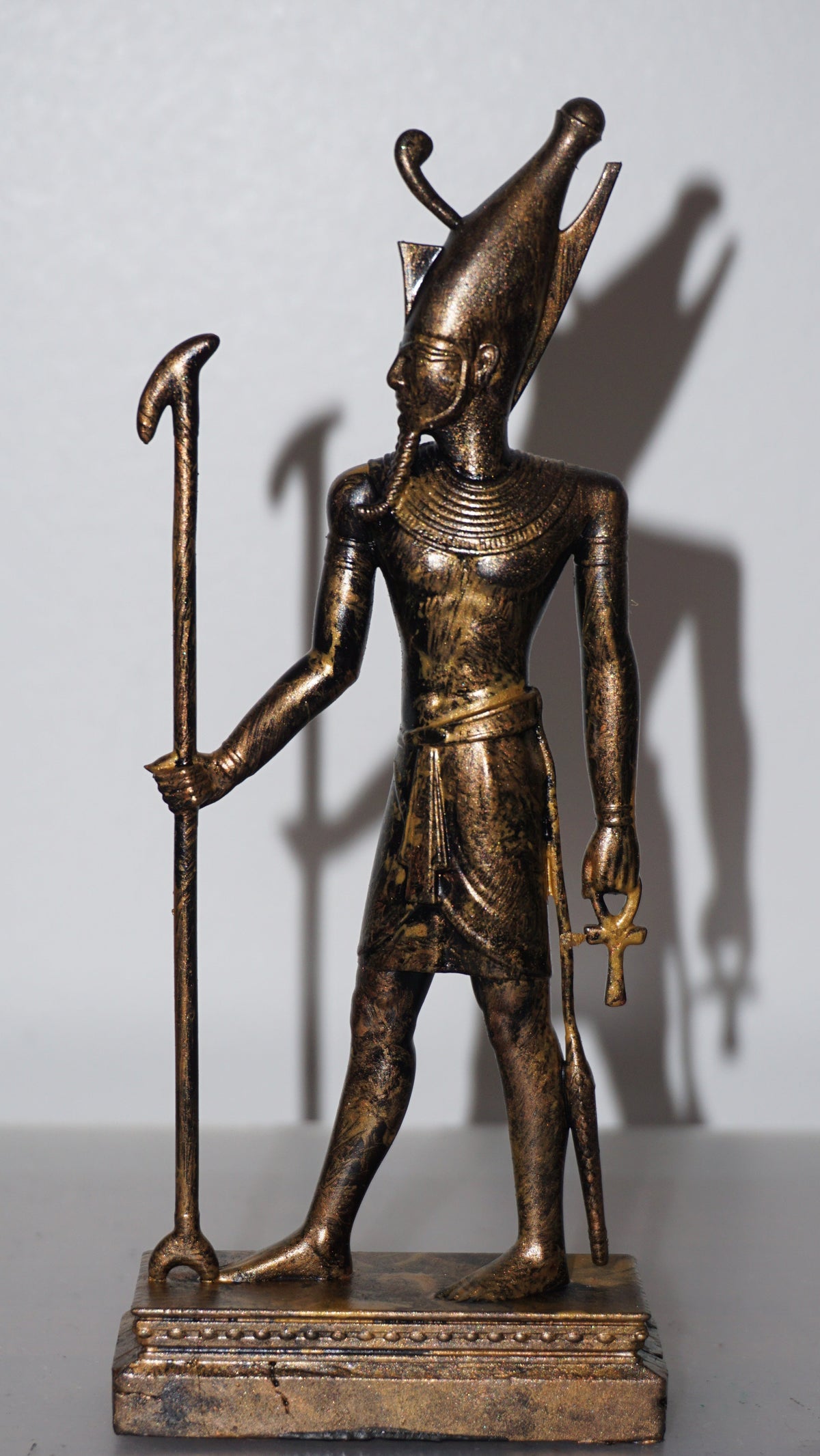 Atum Statue | Antique Gold Egyptian Creator God Sculpture | Ancient Egypt Primordial Deity Figurine | Egyptian Mythology Decor