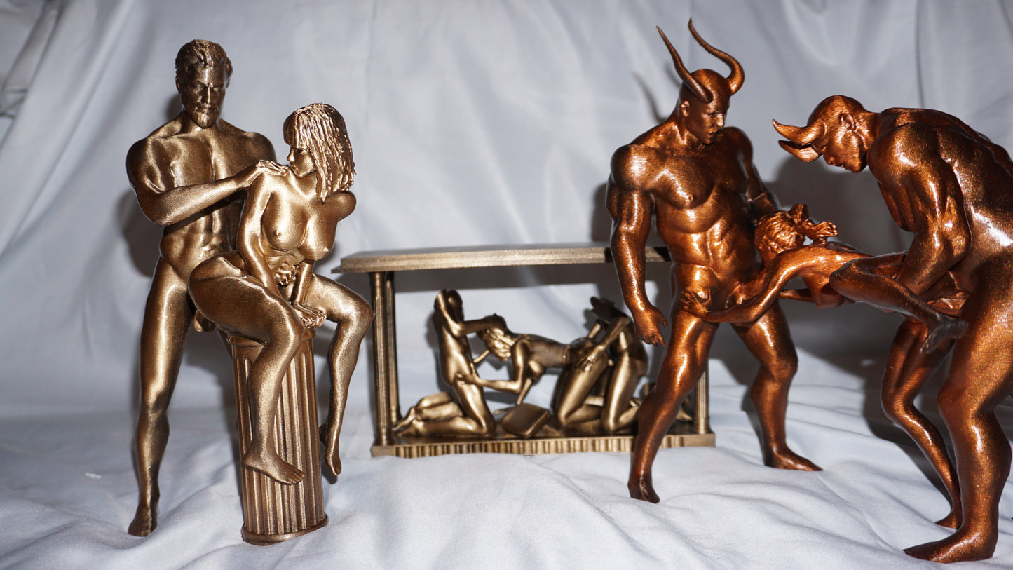 Female, Two Males, Possessed - Sculpture and Tabletop Decoration Statue