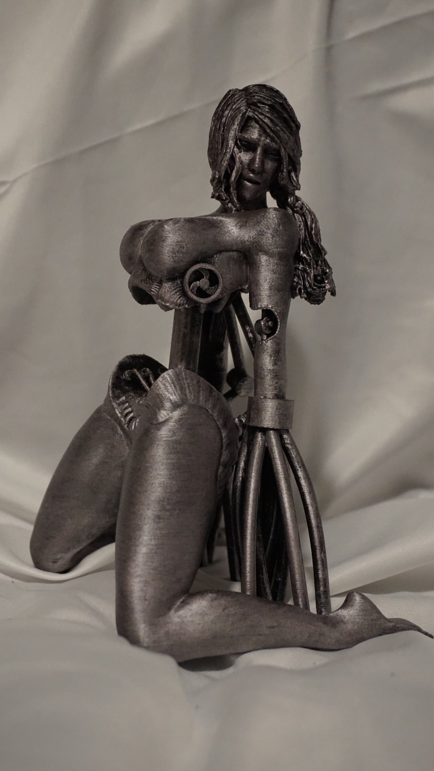 Strapped to metal - Sculpture and Tabletop Decoration Statue | woman Statue