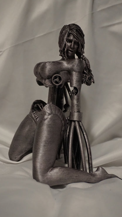 Strapped to metal - Sculpture and Tabletop Decoration Statue | woman Statue