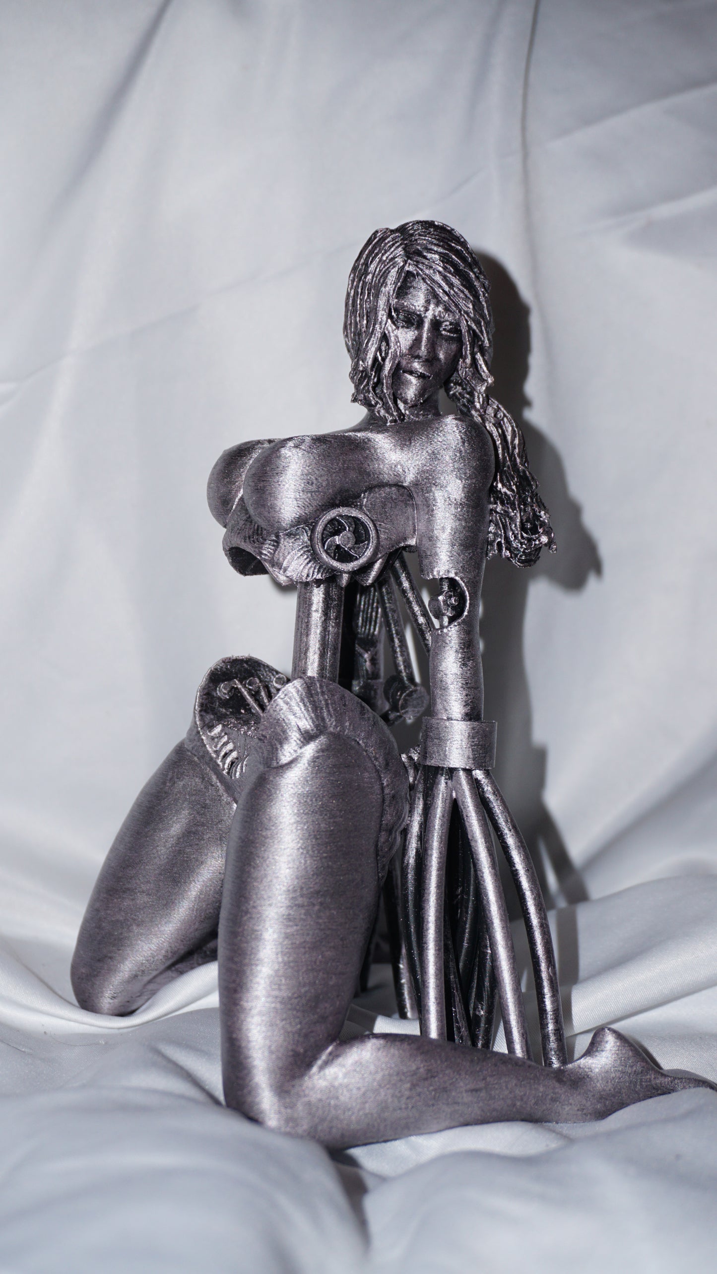 Strapped to metal - Sculpture and Tabletop Decoration Statue | woman Statue