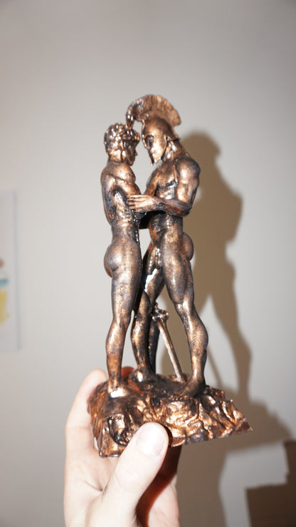 Antique Bronze Achilles and Patroclus Statue Classical Male Sculpture Figurative Art Dramatic Greek Inspired Decor (Copy)