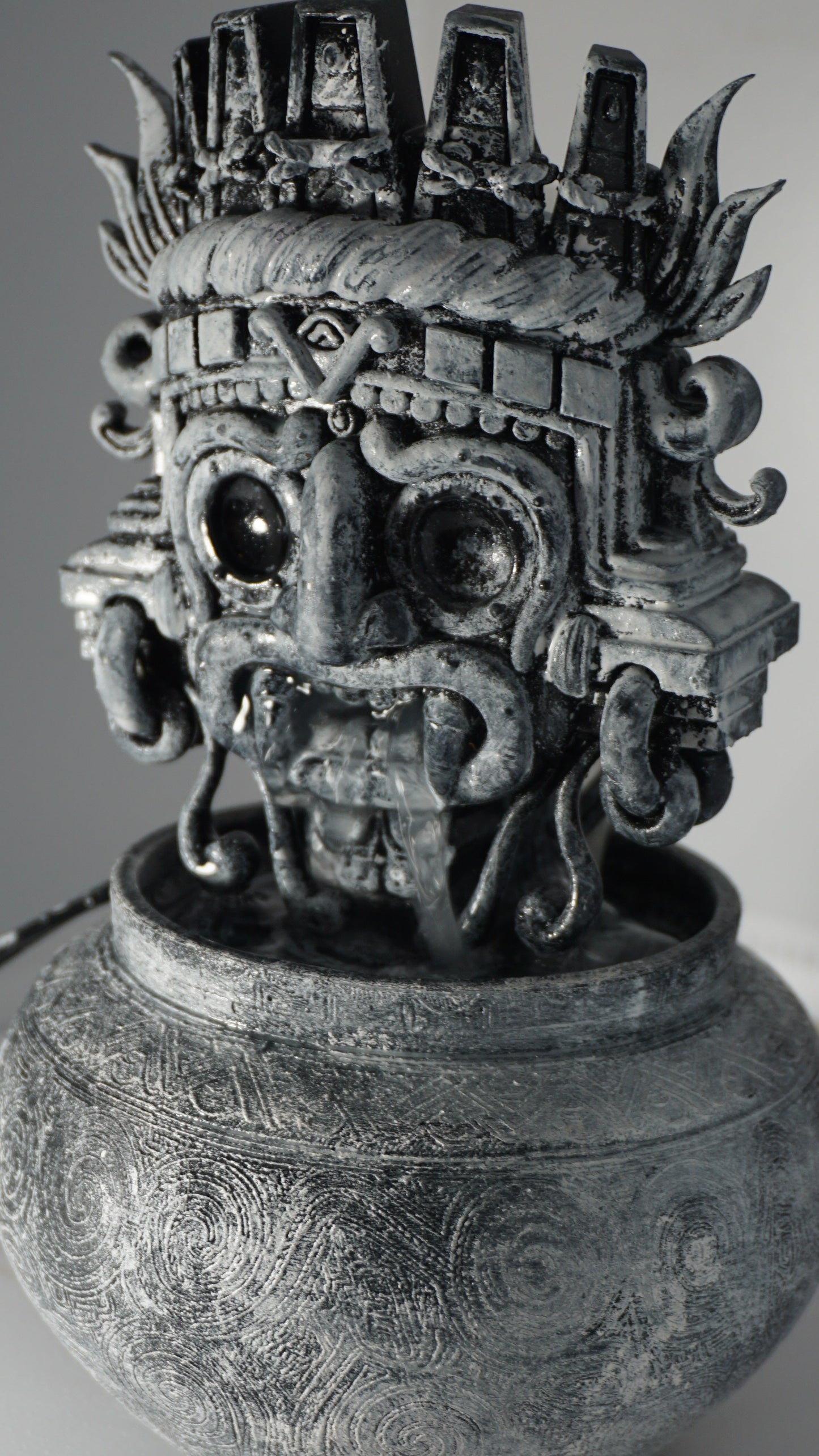 Aztec Tlaloc Rain God tabletop water Fountain