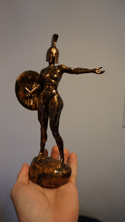 Greek Spartan Warrior Woman Figurine