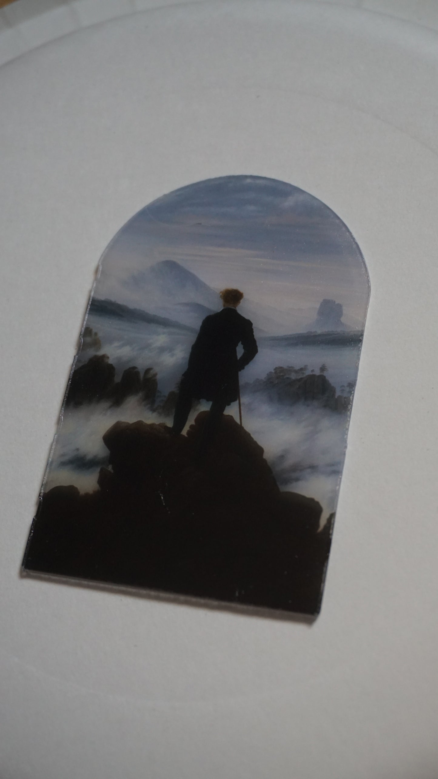 Wanderer Above the Sea of Fog Stained Glass Acrylic Art | Caspar David Friedrich Wall Decor | Romanticism Window Panel | Classical Art Gift