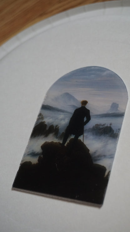 Wanderer Above the Sea of Fog Stained Glass Acrylic Art | Caspar David Friedrich Wall Decor | Romanticism Window Panel | Classical Art Gift