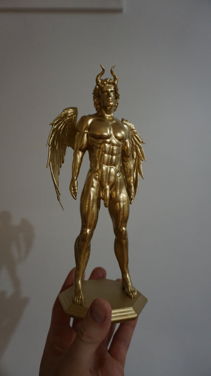 Winged Demon Statue | Nude Male Demon Sculpture | Gothic Fantasy Figure | Dark Angel Statue | Occult Gothic Decor | Demon Art Sculpture