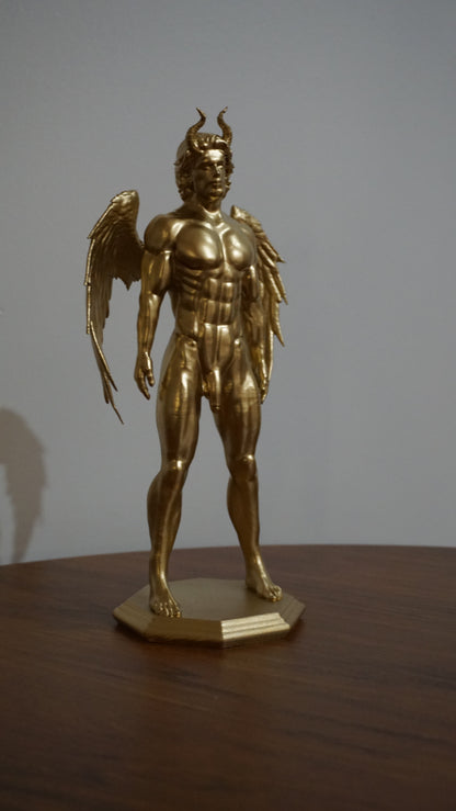 Winged Demon Statue | Nude Male Demon Sculpture | Gothic Fantasy Figure | Dark Angel Statue | Occult Gothic Decor | Demon Art Sculpture