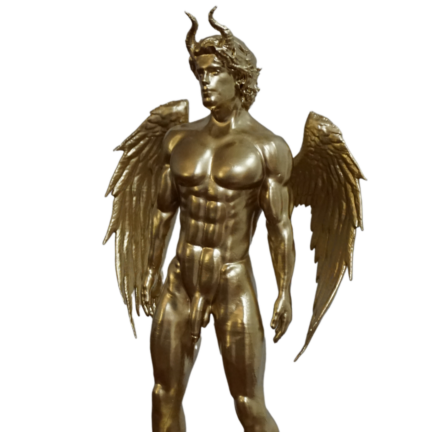 Winged Demon Statue | Nude Male Demon Sculpture | Gothic Fantasy Figure | Dark Angel Statue | Occult Gothic Decor | Demon Art Sculpture