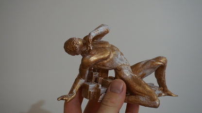 The Light Embrace | Nude Male Statue Blinded by the Sun | Classical Male Sculpture | Figurative Art | Dramatic Greek Inspired Decor