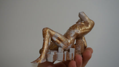 The Light Embrace | Nude Male Statue Blinded by the Sun | Classical Male Sculpture | Figurative Art | Dramatic Greek Inspired Decor