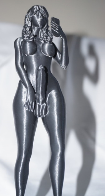 Androgynous, Selfie - Sculpture and Tabletop Decoration Statue Transgender