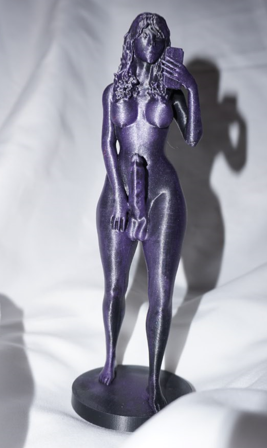 Androgynous, Selfie - Sculpture and Tabletop Decoration Statue Transgender