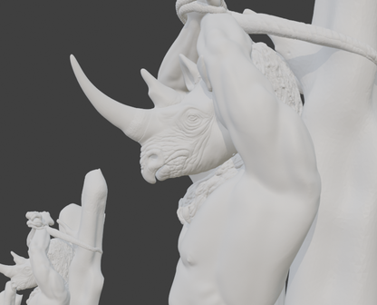 Saint Rhino Adult Mature gay Fine Art Statue