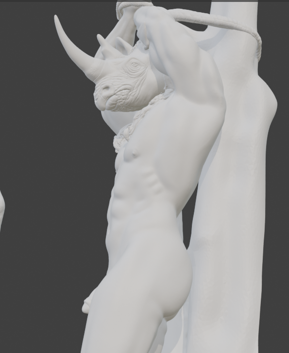 Saint Rhino Adult Mature gay Fine Art Statue