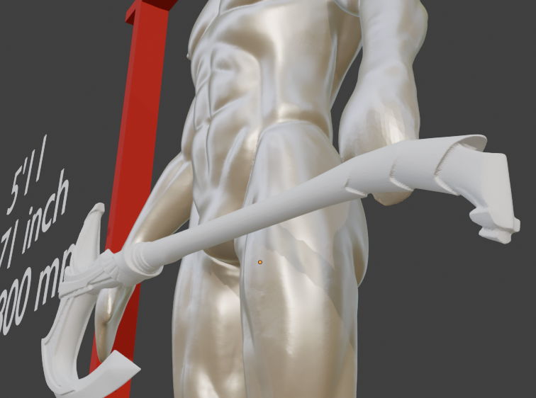 Miniature Elven Battle Axe, 1:6 Scale ABS Resin Miniaturized Display Piece